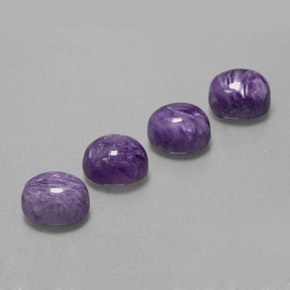 캐럿 천연 바이올렛 차로아이트 보석, 타원형 컷, 9.2×7.1 mm, 불투명체