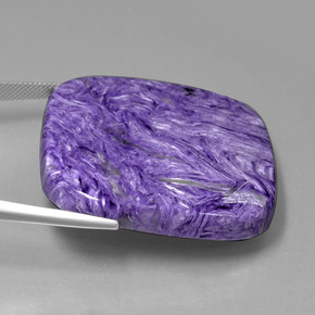 93.43캐럿 천연 제비꽃 차로아이트, 쿠션 컷, 불투명체