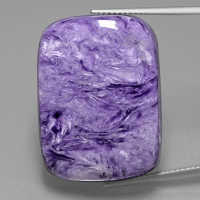 45.84캐럿 천연 바이올렛 차로아이트, 쿠션 컷, 27×20.1 mm, 불투명체