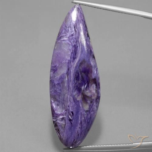 36.05ct 자연스러운 미디엄 다크 바이올렛 차로아이트, 보석, 불투명체