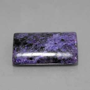 44.70캐럿 천연 바이올렛 차로아이트, 바게트, 28.7×21.7 mm, 불투명체