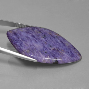 69.68캐럿 천연 미디엄 바이올렛 차로아이트, 멋진 모양, 51.3×32.8 mm, 불투명체