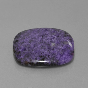 22.52캐럿 천연 바이올렛 차로아이트, 쿠션 컷, 25.1×21.9 mm, 불투명체