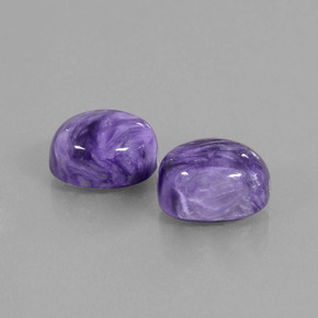 캐럿 천연 바이올렛 차로아이트 보석, 타원형 컷, 9.2×7.3 mm, 불투명체