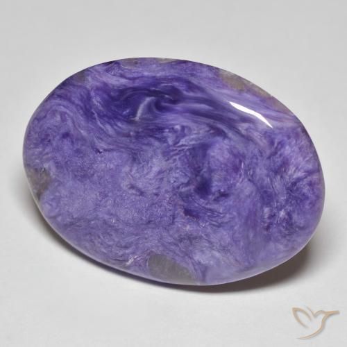 24.55캐럿 천연 Medium Dark-Violet 차로아이트, 타원형, 불투명체
