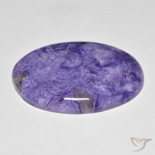 24.55캐럿 천연 Medium Dark-Violet 차로아이트, 타원형, 불투명체