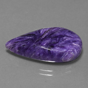 15.63캐럿 천연 바이올렛 차로아이트, 배 모양, 25.2×14.5 mm, 불투명체