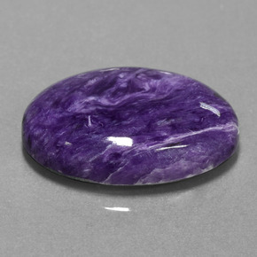 16.36캐럿 천연 바이올렛 차로아이트, 타원형 컷, 22.3×16 mm, 불투명체