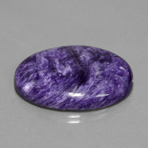 29.80캐럿 천연 벨벳 퍼플 바이올렛 차로아이트, 타원형 컷, 29.9×22.2 mm, 불투명체