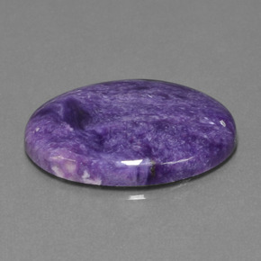 16.68캐럿 천연 바이올렛 차로아이트, 타원형 컷, 25.1×18.3 mm, 불투명체