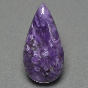8.98캐럿 천연 바이올렛 차로아이트, 배 모양, 23.2×11.9 mm, 불투명체