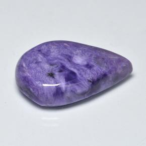 15.14캐럿 천연 바이올렛 차로아이트, 배 모양, 23×16.5 mm, 불투명체
