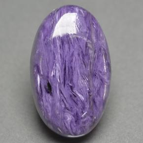 10.57캐럿 천연 바이올렛 차로아이트, 타원형 컷, 20.1×12.3 mm, 불투명체