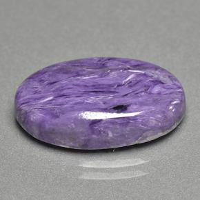 10.57캐럿 천연 바이올렛 차로아이트, 타원형 컷, 20.1×12.3 mm, 불투명체
