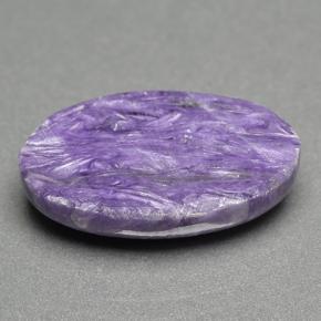 10.57캐럿 천연 바이올렛 차로아이트, 타원형 컷, 20.1×12.3 mm, 불투명체