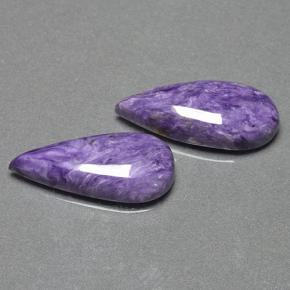 13.24캐럿 천연 바이올렛 차로아이트 보석, 배 모양, 21×8.9 mm, 불투명체