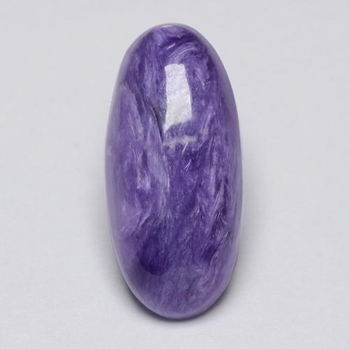 3.81캐럿 천연 바이올렛 차로아이트, 타원형 컷, 15.2×7.2 mm, 불투명체