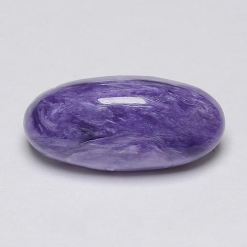 3.81캐럿 천연 바이올렛 차로아이트, 타원형 컷, 15.2×7.2 mm, 불투명체