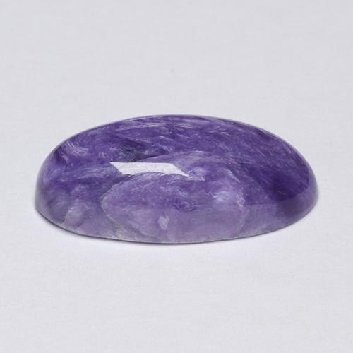3.81캐럿 천연 바이올렛 차로아이트, 타원형 컷, 15.2×7.2 mm, 불투명체