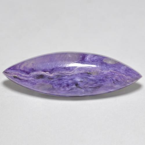 7.83캐럿 천연 라이트 벨벳 퍼플 바이올렛 차로아이트, 마퀴즈, 25.9×8.5 mm, 불투명체