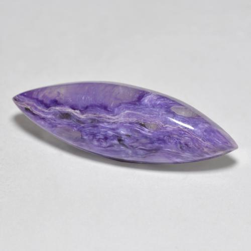 7.83캐럿 천연 라이트 벨벳 퍼플 바이올렛 차로아이트, 마퀴즈, 25.9×8.5 mm, 불투명체