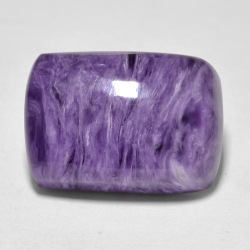 9.19캐럿 천연 딥 바이올렛 차로아이트, 쿠션 컷, 14.6×10.4 mm, 불투명체