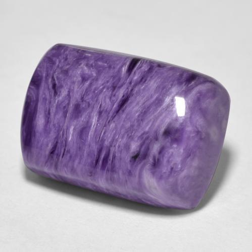 9.19캐럿 천연 딥 바이올렛 차로아이트, 쿠션 컷, 14.6×10.4 mm, 불투명체