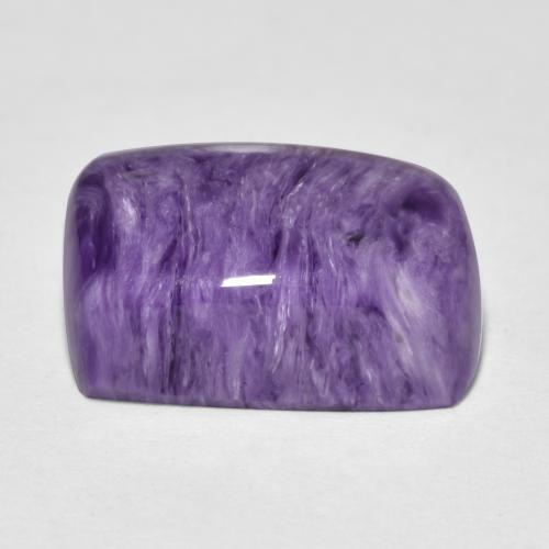 9.19캐럿 천연 딥 바이올렛 차로아이트, 쿠션 컷, 14.6×10.4 mm, 불투명체