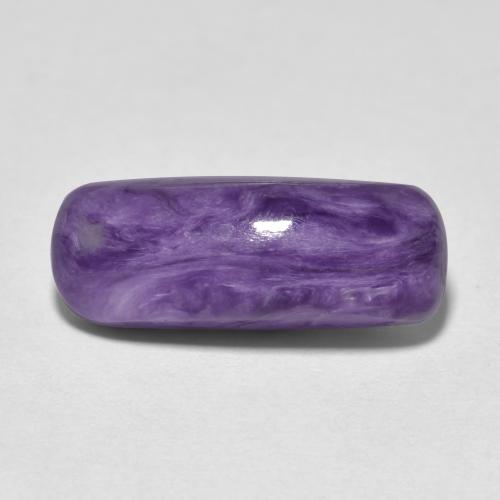 4.66캐럿 천연 벨벳 퍼플 바이올렛 차로아이트, 쿠션 컷, 15.8×6.1 mm, 불투명체