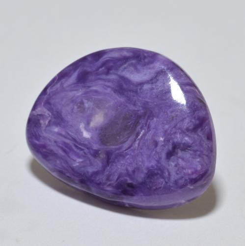 9.66캐럿 천연 미디엄 바이올렛 차로아이트, 멋진 모양, 20.2×15.6 mm, 불투명체