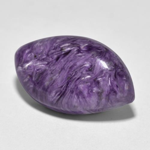 11.68캐럿 천연 벨벳 퍼플 바이올렛 차로아이트, 마퀴즈, 22×12.6 mm, 불투명체