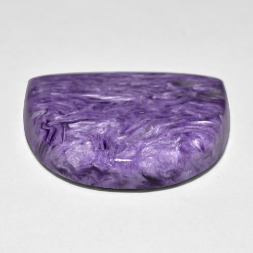 35.16캐럿 천연 다크 바이올렛 차로아이트, 멋진 모양, 27.5×23.8 mm, 불투명체