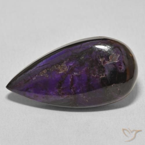 14.65ct 자연스러운 미디엄 바이올렛 차로아이트, 배 모양, 불투명체