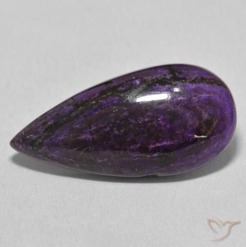 11.69ct 자연스러운 미디엄 바이올렛 차로아이트, 배 모양, 불투명체