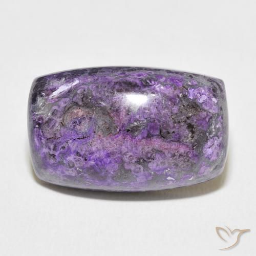 14.42ct 자연스러운 다크 바이올렛 차로아이트, 방석, 불투명체
