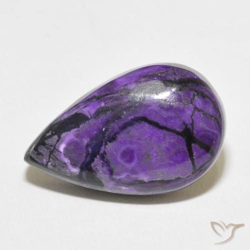 13.29ct 자연스러운 다크 바이올렛 차로아이트, 배 모양, 불투명체