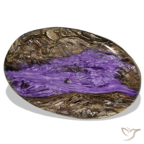 52.72캐럿 천연 다크 바이올렛 차로아이트, 배 모양, 41.4×25.8 mm, 불투명체