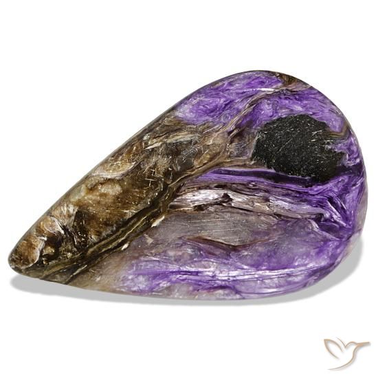 53.10ct 바이올렛 차로아이트, 배 모양, 불투명체