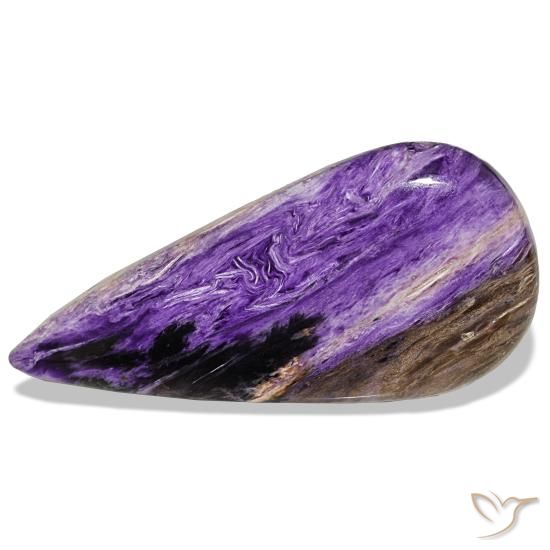 39.61ct 바이올렛 차로아이트, 배 모양, 불투명체