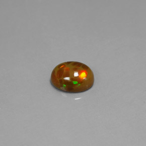 0.95캐럿 천연 멀티컬러 초콜릿 오팔, 투명한, 8.1×6.1 mm, 투명/반투명