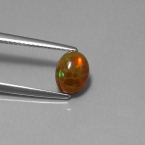 0.95캐럿 천연 멀티컬러 초콜릿 오팔, 투명한, 8.1×6.1 mm, 투명/반투명