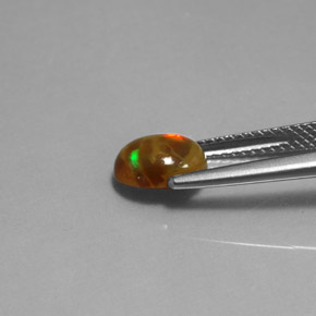 0.95캐럿 천연 멀티컬러 초콜릿 오팔, 투명한, 8.1×6.1 mm, 투명/반투명