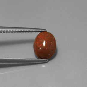 1.04캐럿 천연 멀티컬러 초콜릿 오팔, 타원형 컷, 9.1×7.1 mm, 불투명체