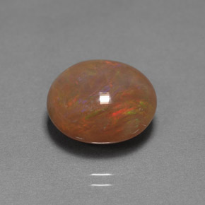 6.46캐럿 천연 멀티컬러 초콜릿 오팔, 투명한, 13.5×11.9 mm, 투명/반투명