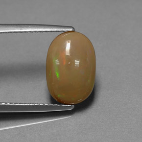 2.59캐럿 천연 멀티컬러 초콜릿 오팔, 타원형 컷, 12.7×8.6 mm, 불투명체
