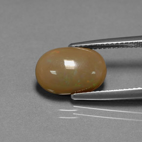 2.59캐럿 천연 멀티컬러 초콜릿 오팔, 타원형 컷, 12.7×8.6 mm, 불투명체