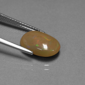 2.59캐럿 천연 멀티컬러 초콜릿 오팔, 타원형 컷, 12.7×8.6 mm, 불투명체