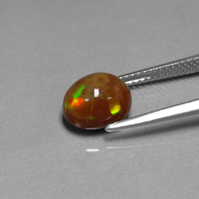 2.17캐럿 천연 멀티컬러 초콜릿 오팔, 투명한, 9.2×7.2 mm, 투명/반투명
