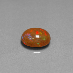 2.03캐럿 천연 멀티컬러 초콜릿 오팔, 투명한, 10.5×8 mm, 투명/반투명