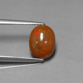 2.03캐럿 천연 멀티컬러 초콜릿 오팔, 투명한, 10.5×8 mm, 투명/반투명